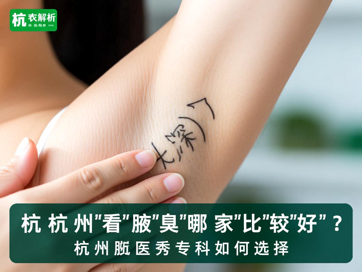 杭州看腋臭哪家比较好？深度解析杭州腋秀专科如何选择