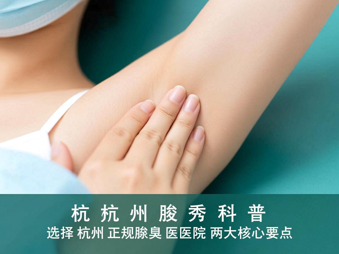 杭州腋秀科普，选择杭州正规腋臭医院的两大核心要点