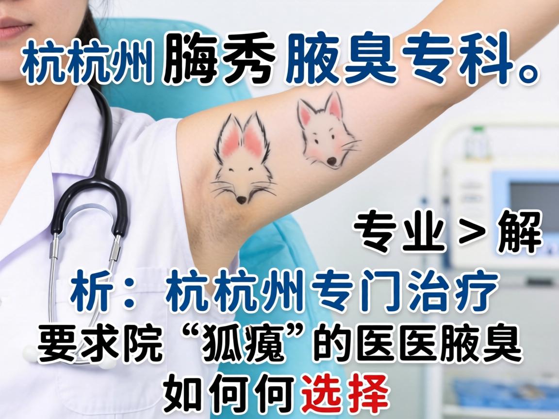 杭州腋秀腋臭专科，专业解析杭州专门治疗狐臭的医院如何选择