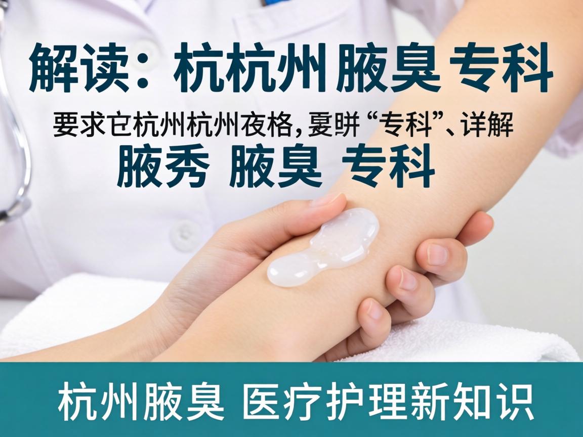 解读杭州腋秀腋臭专科，详解杭州腋臭医疗护理新知识