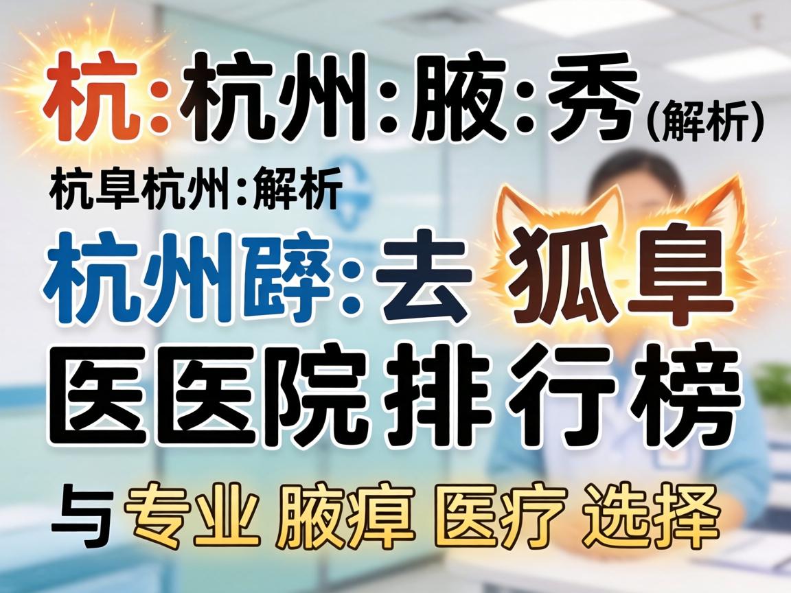 杭州腋秀解析，杭州去狐臭医院排行榜与专业腋臭医疗选择
