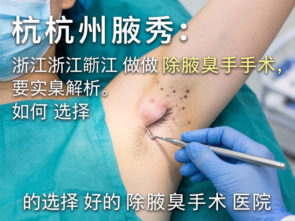杭州腋秀解析，在浙江做除腋臭手术，如何选择好的除腋臭手术医院