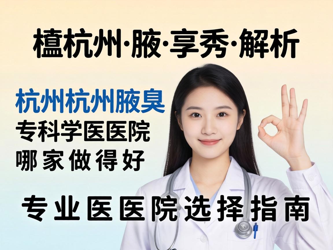 杭州腋秀解析，杭州腋臭专科医院哪家做得好，专业医院选择指南