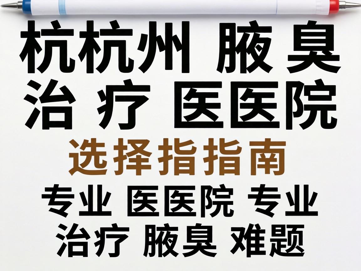 杭州腋臭治疗医院选择指南，专业医院专业治疗腋臭难题