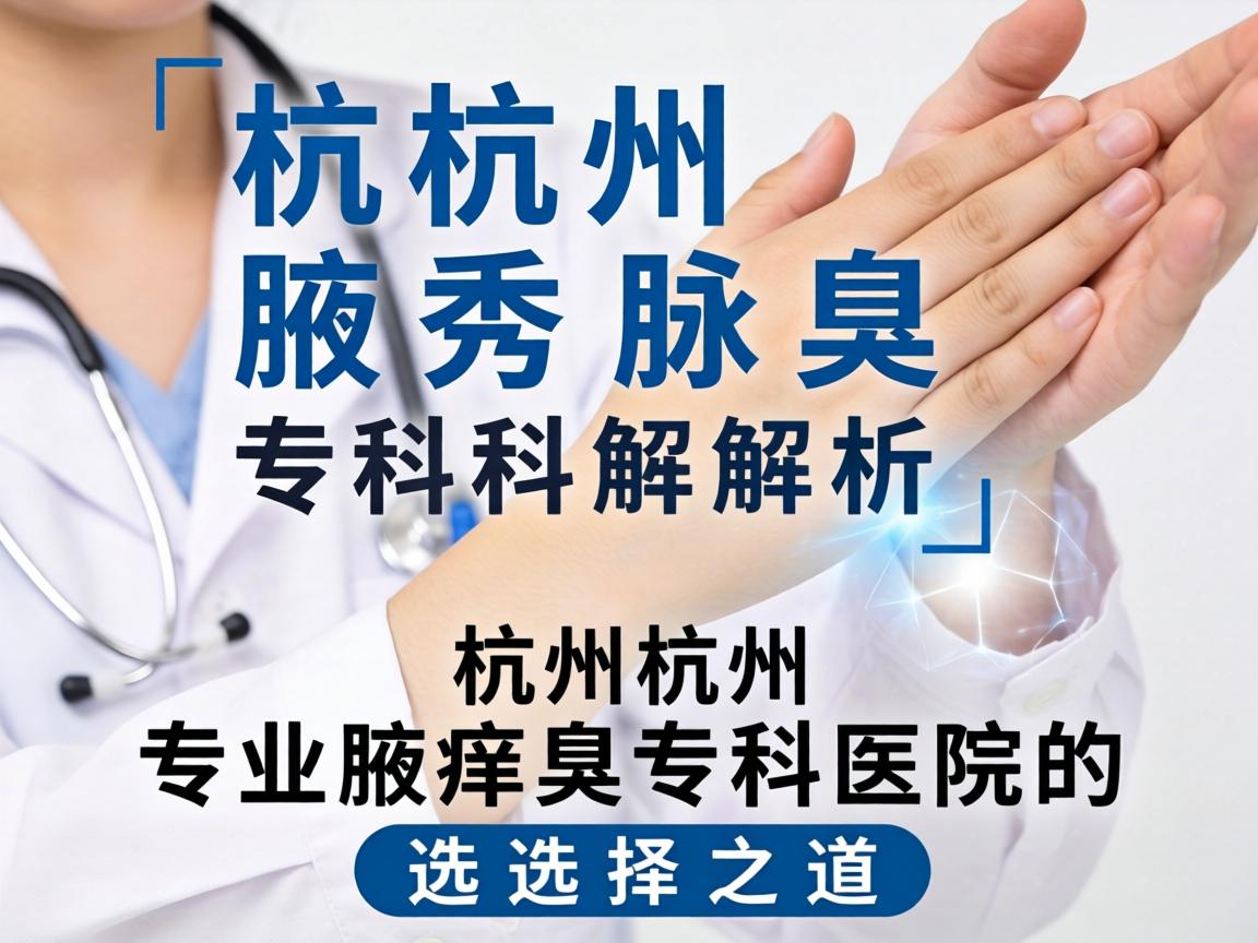杭州腋秀腋臭专科解析，杭州专业腋臭专科医院的选择之道