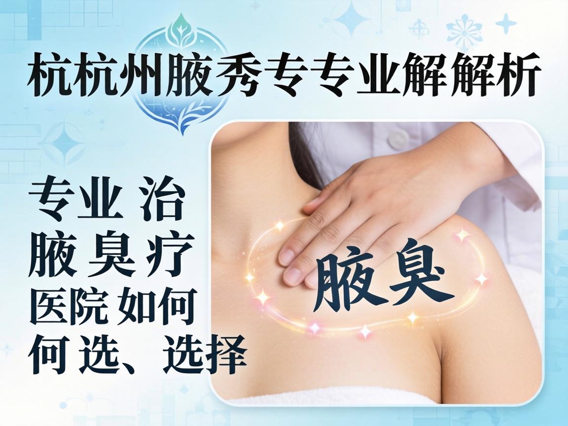 杭州腋秀专业解析，专业治疗腋臭的医院如何选择