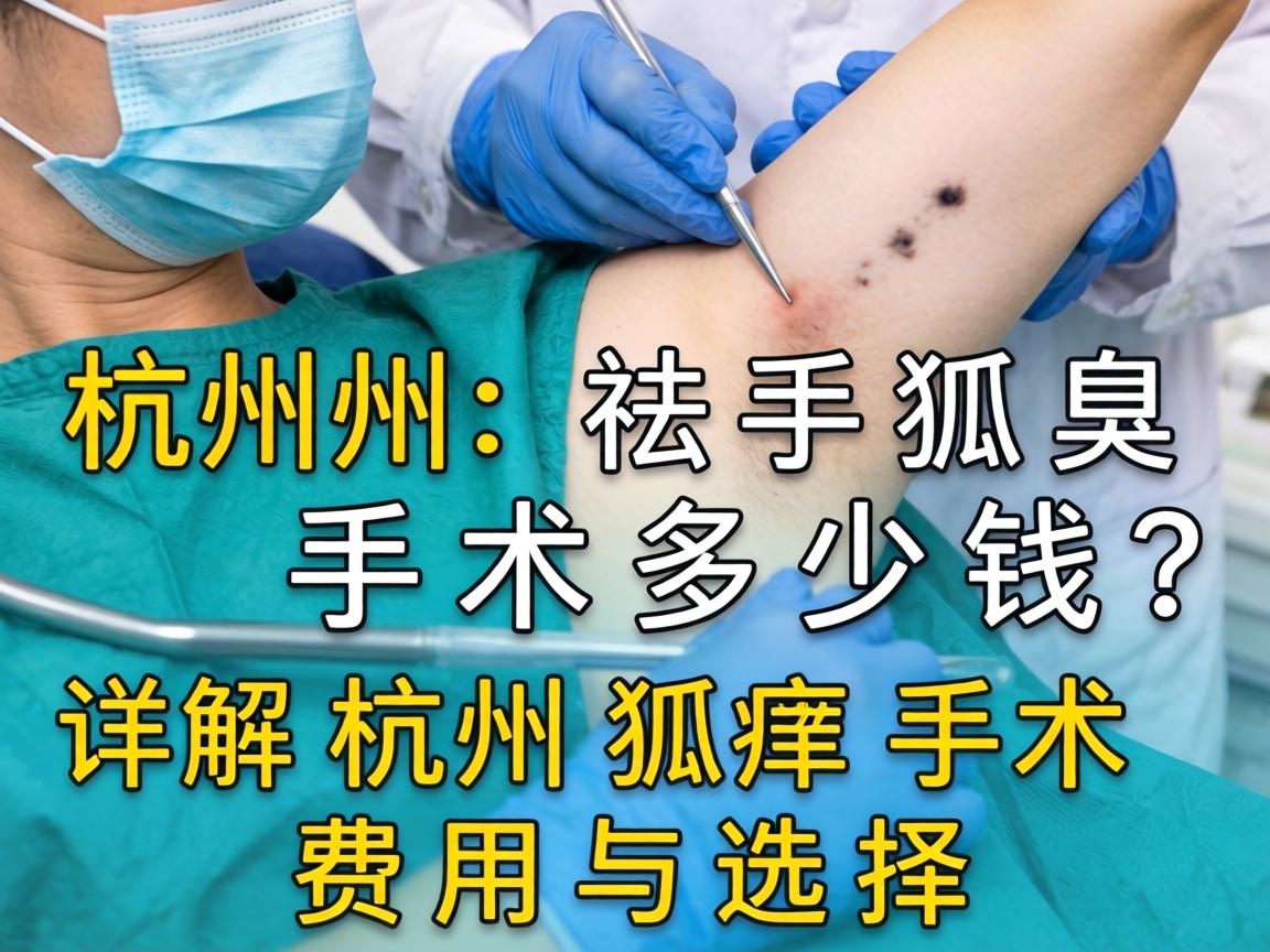 杭州祛狐臭手术要多少钱？详解杭州狐臭手术费用与选择