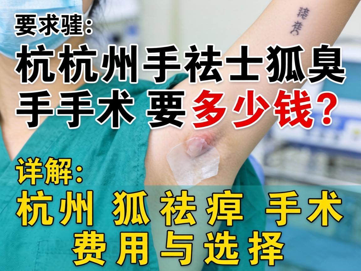 杭州祛狐臭手术要多少钱？详解杭州狐臭手术费用与选择