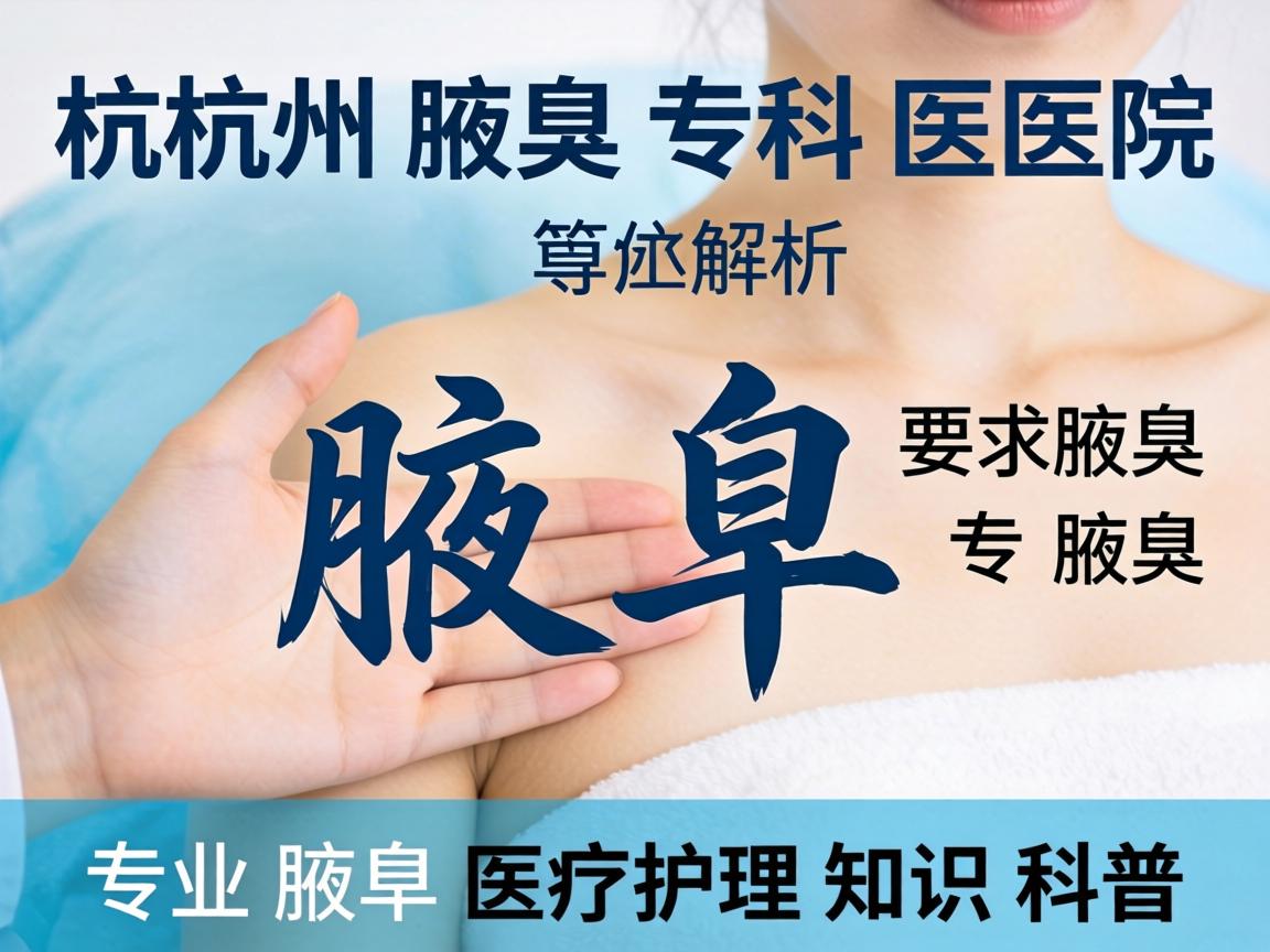 杭州腋臭专科医院解析，专业腋臭医疗护理知识科普