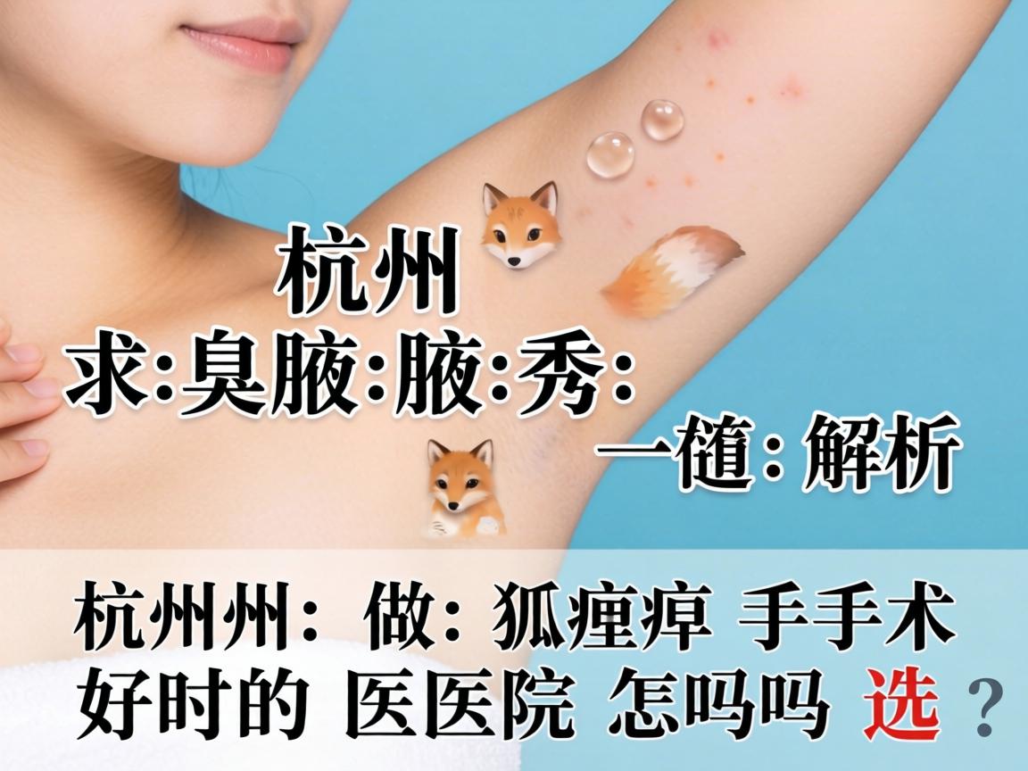 杭州腋秀解析，杭州做狐臭手术好的医院怎么选？