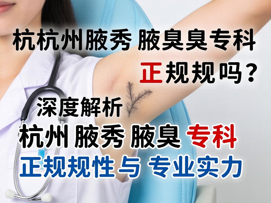 杭州腋秀腋臭专科正规吗？深度解析杭州腋秀腋臭专科的正规性与专业实力