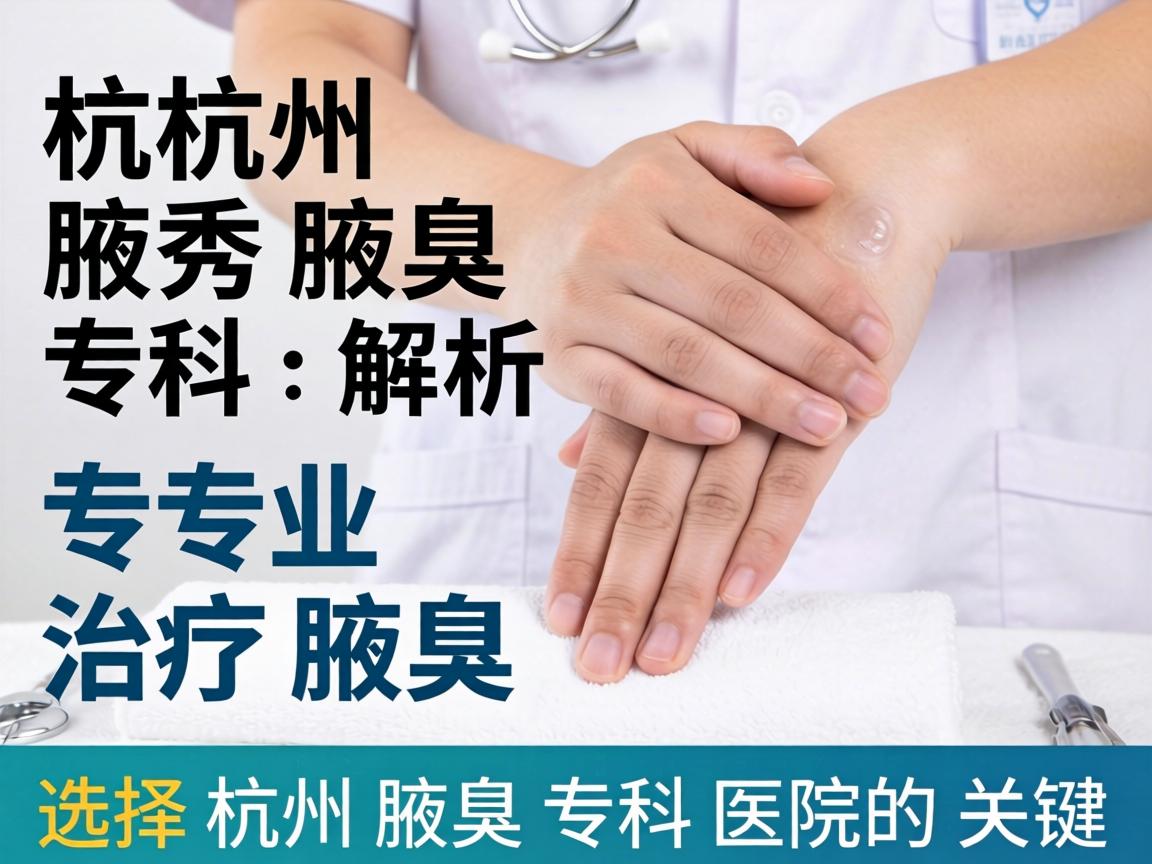 杭州腋秀腋臭专科解析，专业治疗腋臭，选择杭州腋臭专科医院的关键