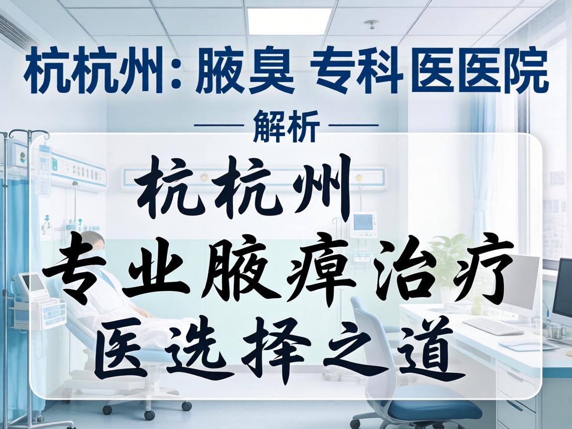 杭州腋臭专科医院解析，杭州专业腋臭治疗医院的选择之道