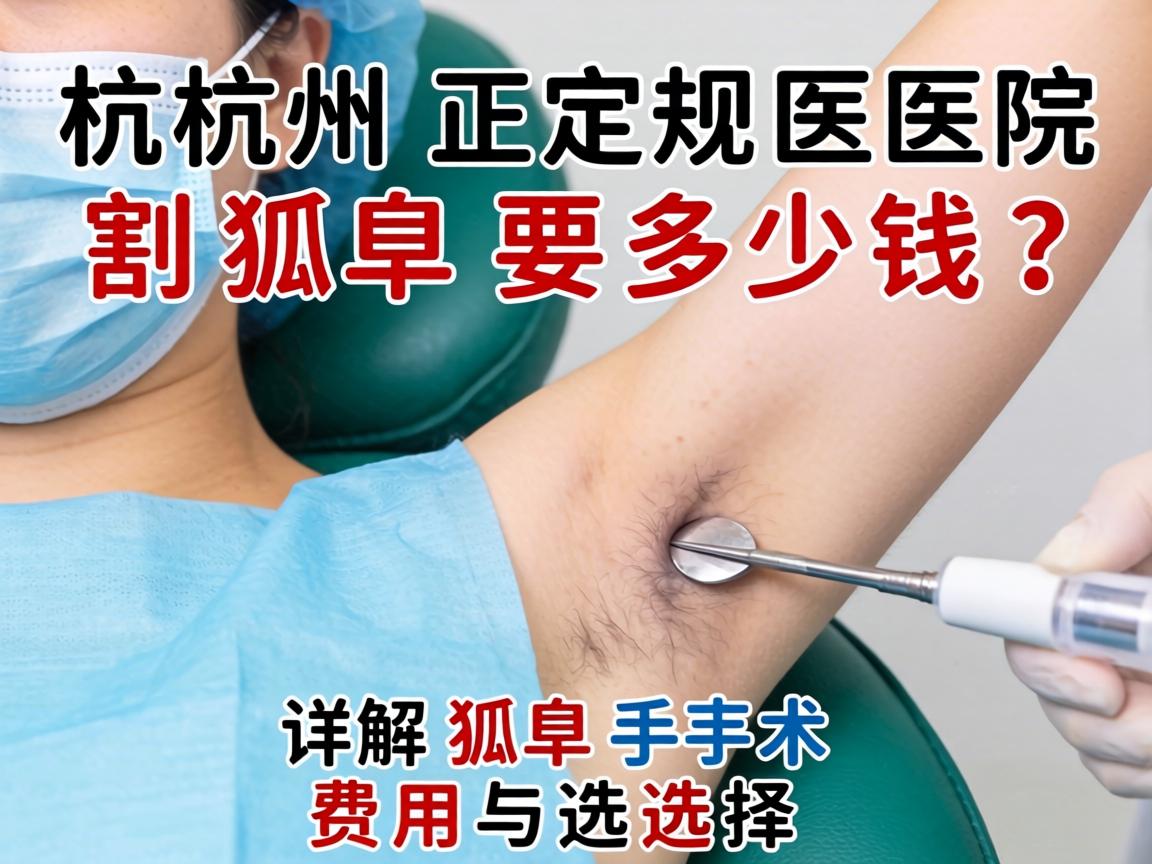 杭州正规医院割狐臭要多少钱？详解狐臭手术费用与选择