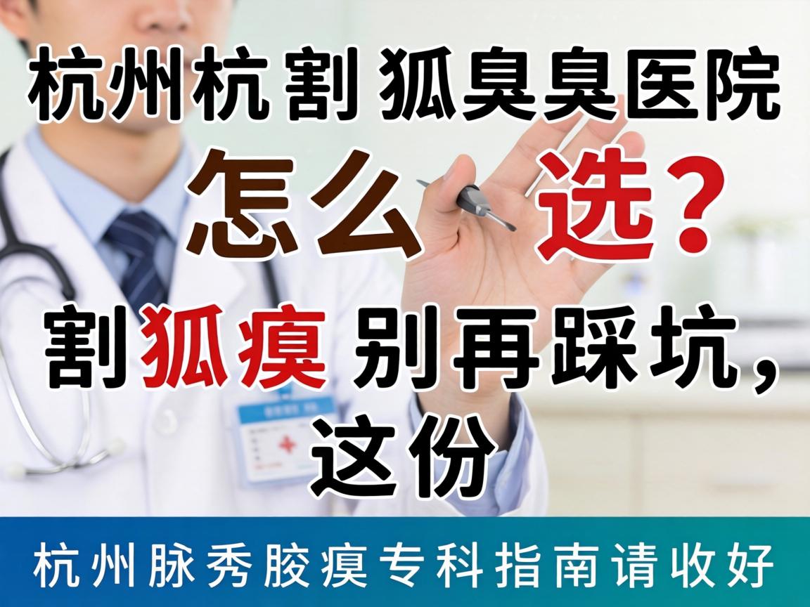 杭州割狐臭医院怎么选？割狐臭别再踩坑，这份杭州腋秀腋臭专科指南请收好
