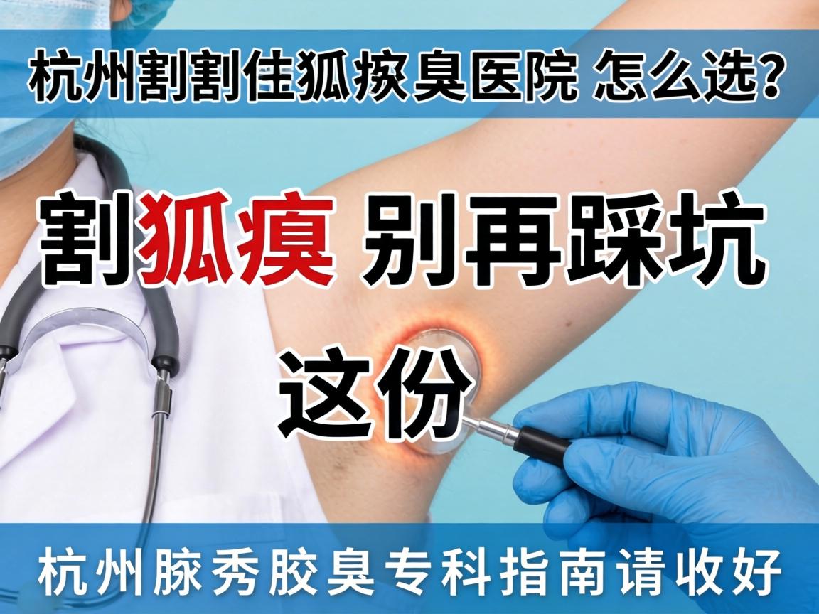 杭州割狐臭医院怎么选？割狐臭别再踩坑，这份杭州腋秀腋臭专科指南请收好