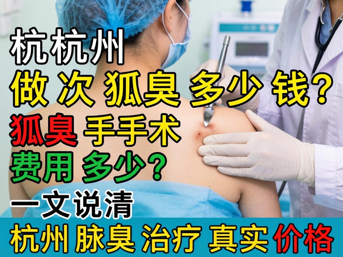 杭州做次狐臭多少钱？狐臭手术费用多少？一文说清杭州腋臭治疗真实价格