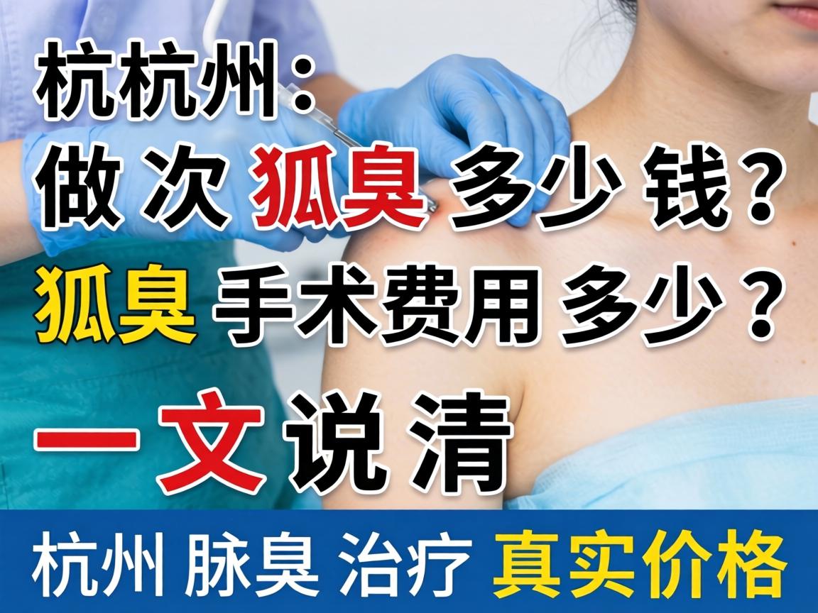 杭州做次狐臭多少钱？狐臭手术费用多少？一文说清杭州腋臭治疗真实价格