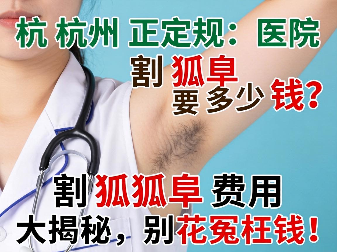 杭州正规医院割狐臭要多少钱？割狐臭费用大揭秘，别花冤枉钱！