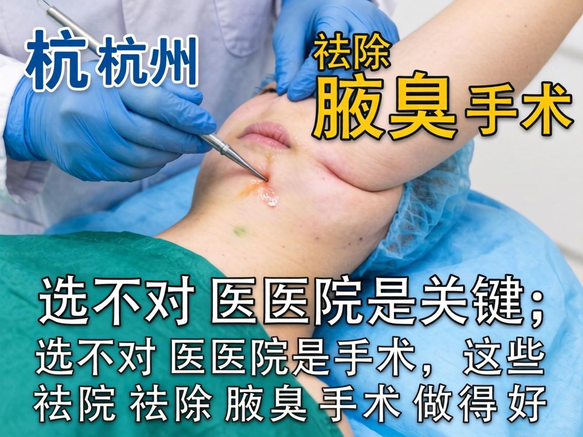 杭州祛除腋臭手术，选对医院是关键，这些医院祛除腋臭手术做得好