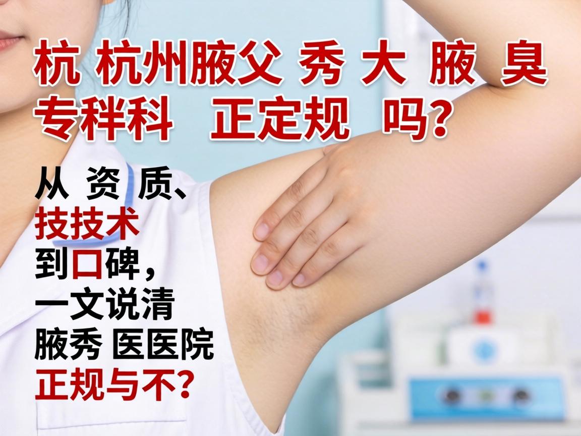 杭州腋秀腋臭专科正规吗？从资质、技术到口碑，一文说清腋秀医院正规与否