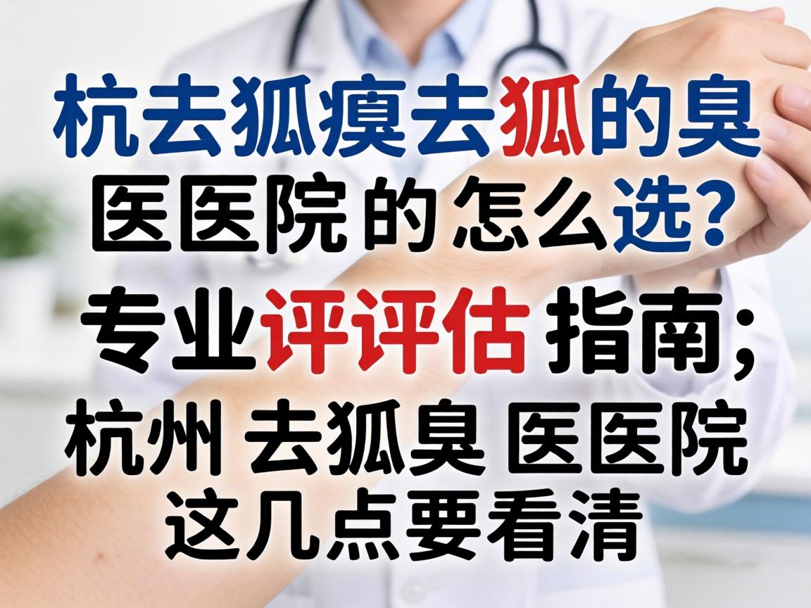 杭州去狐臭医院怎么选？去狐臭医院的专业评估指南，杭州去狐臭医院这几点要看清