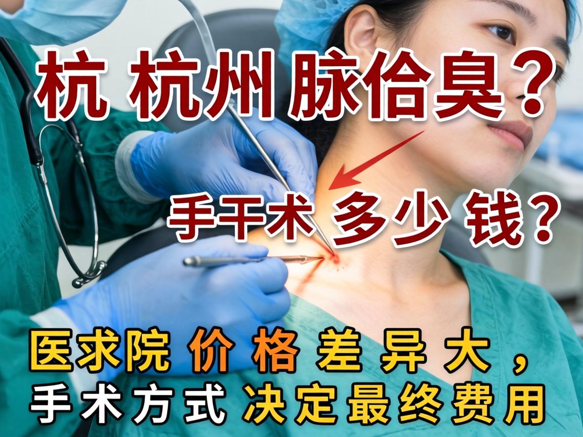 杭州腋臭手术多少钱？医院价格差异大，手术方式决定最终费用