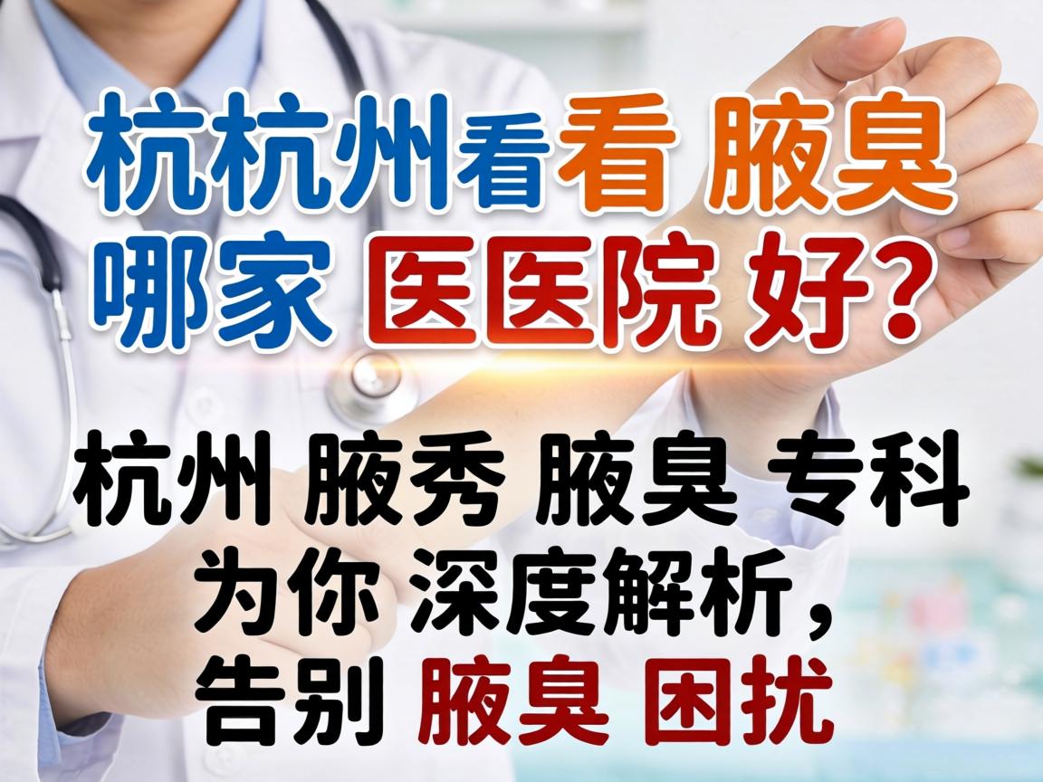 杭州看腋臭哪家医院好？杭州腋秀腋臭专科为你深度解析，告别腋臭困扰