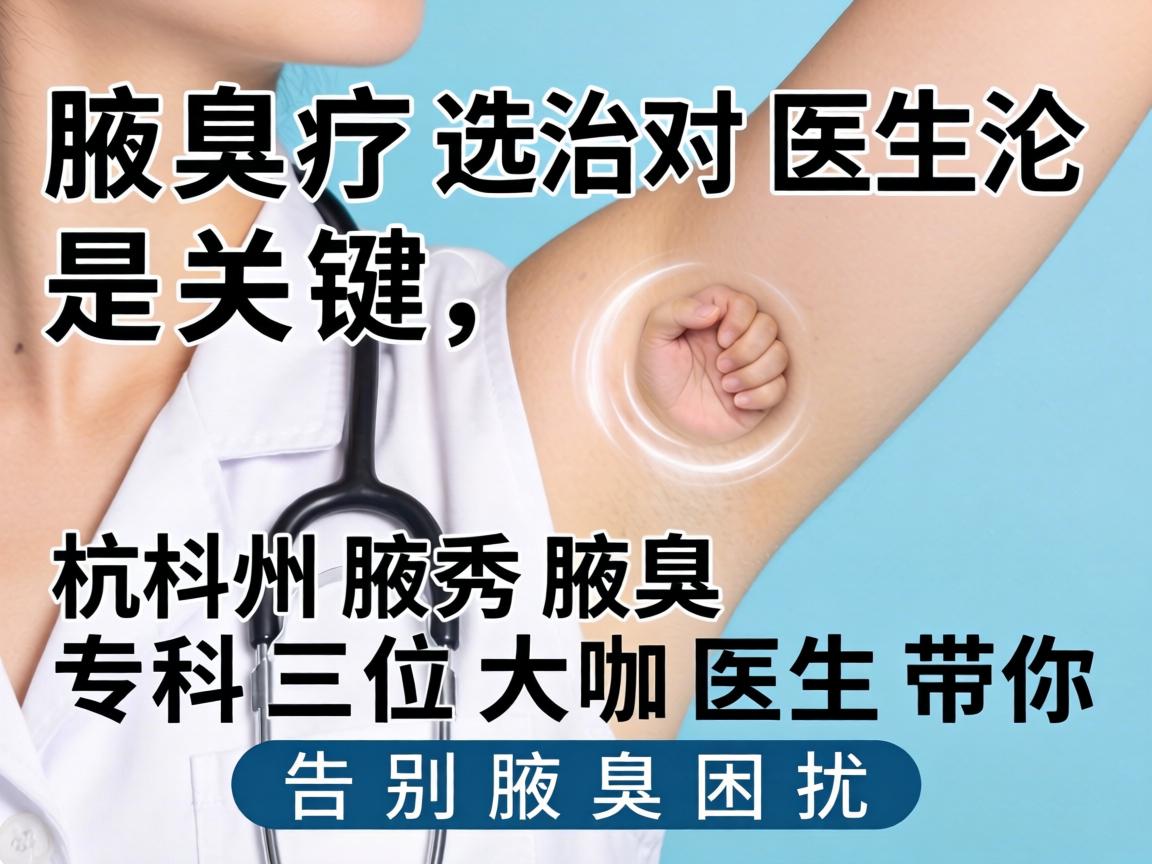 腋臭治疗选对医生是关键，杭州腋秀腋臭专科三位大咖医生带你告别腋臭困扰