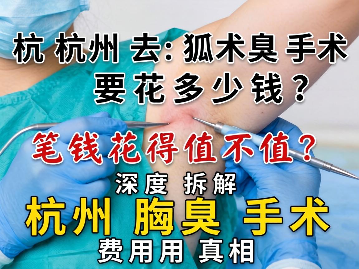 杭州去狐臭手术要花多少钱？这笔钱花得值不值？深度拆解杭州腋臭手术费用真相