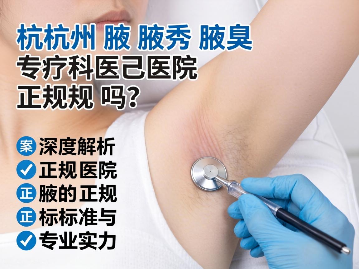 杭州腋秀腋臭专科医院正规吗？深度解析正规医院的正规标准与专业实力