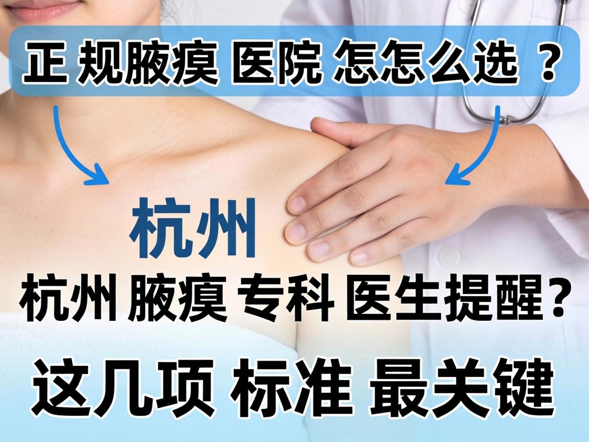 杭州腋臭正规医院怎么选？杭州腋臭专科医生提醒，这几项标准最关键