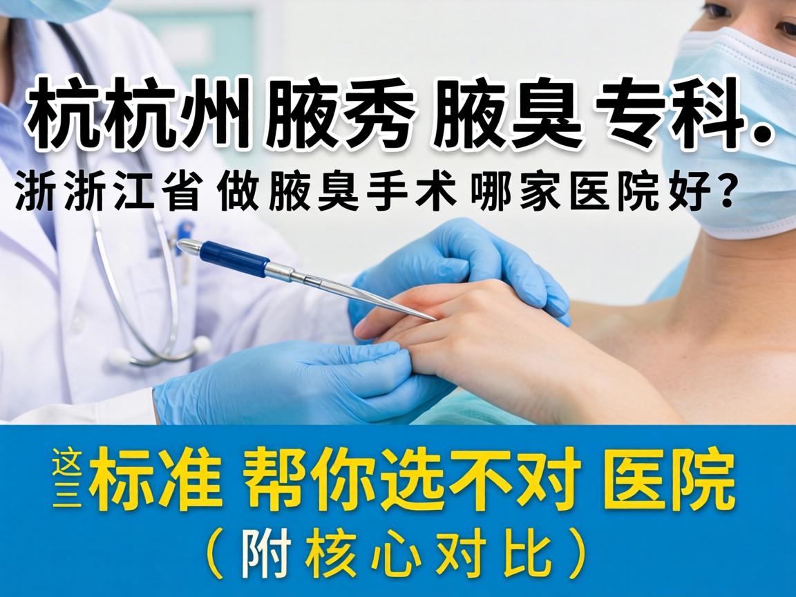 杭州腋秀腋臭专科，浙江省做腋臭手术哪家医院好？这三大标准帮你选对医院（附核心对比）