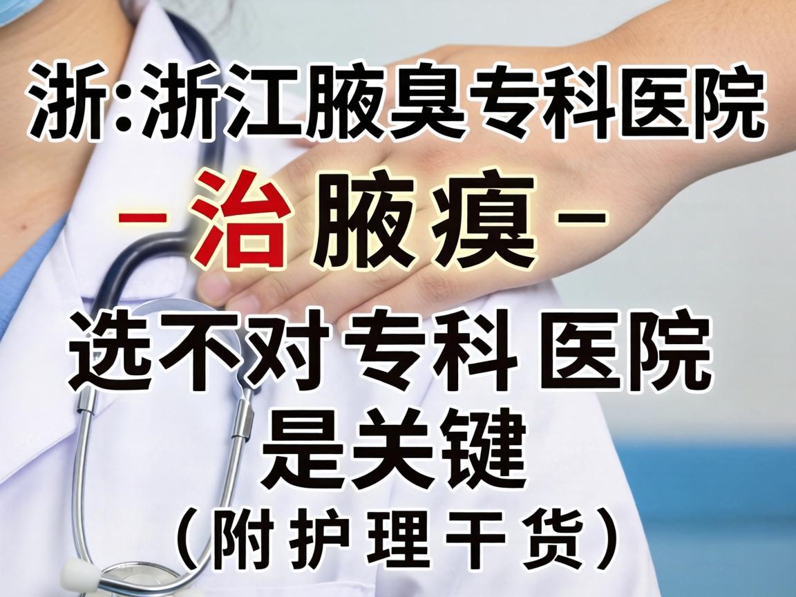 浙江腋臭专科医院，治腋臭，选对专科医院是关键（附护理干货）