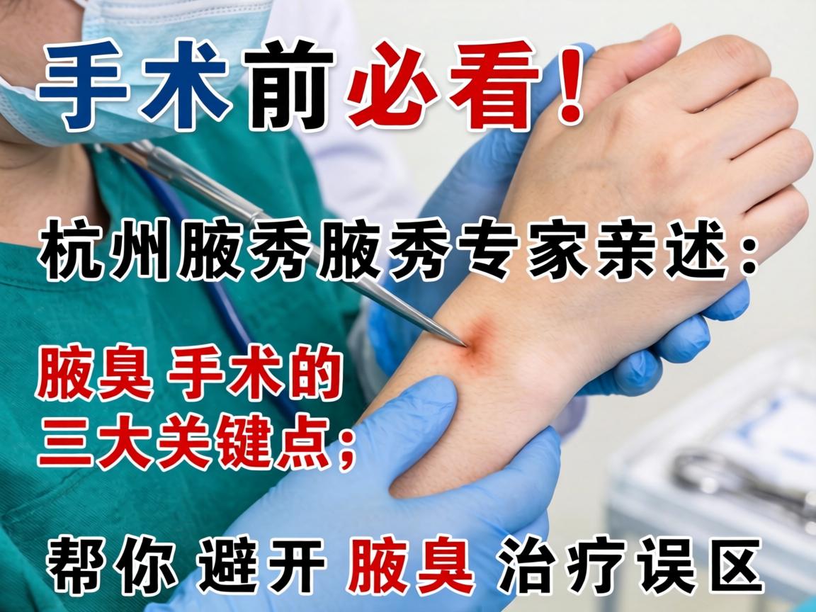 腋臭手术前必看！杭州腋秀腋秀专家亲述，腋臭手术的三大关键点，帮你避开腋臭治疗误区