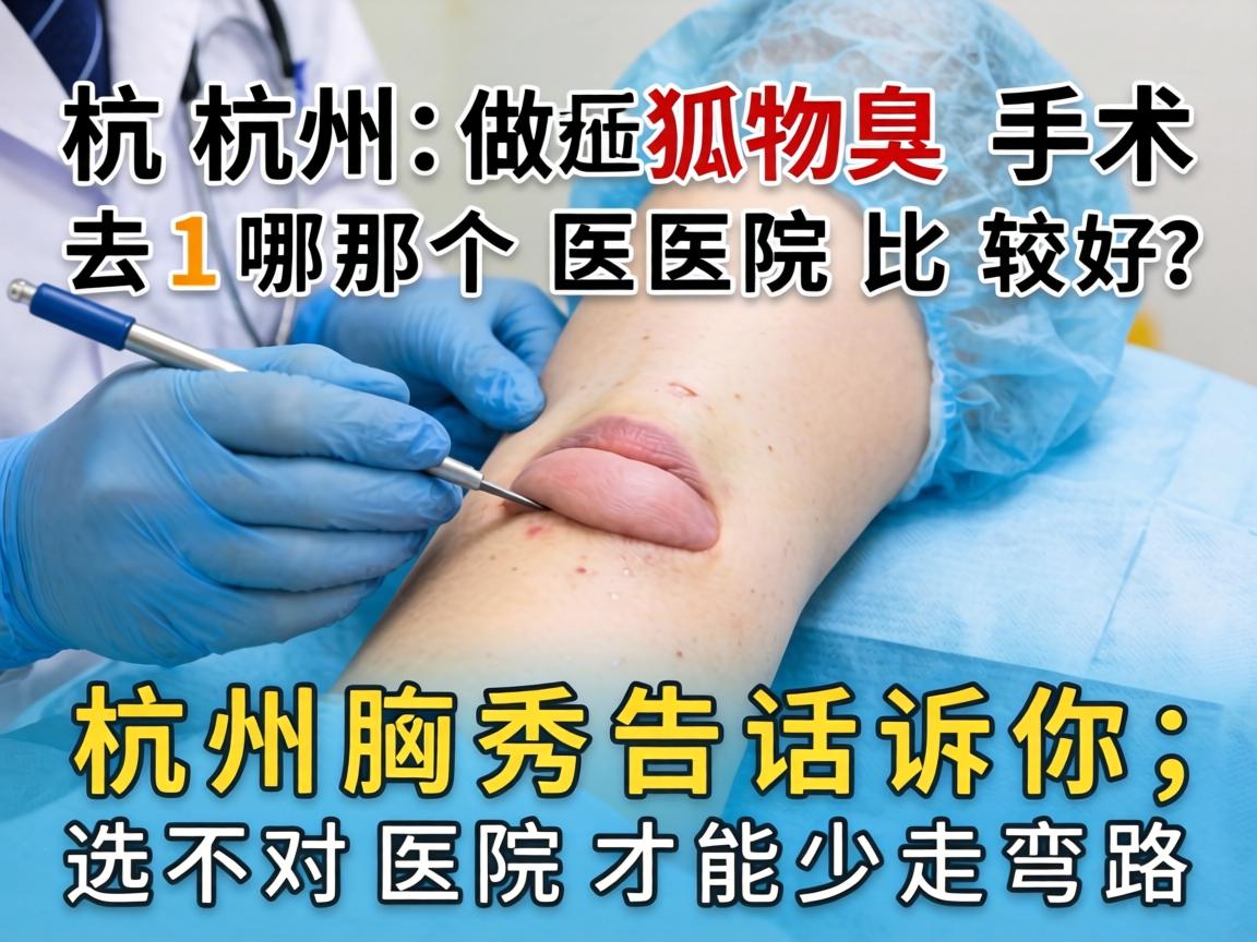 杭州做狐臭手术去哪个医院比较好？杭州腋秀告诉你，选对医院才能少走弯路