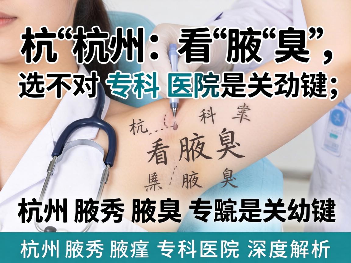 杭州看腋臭，选对专科医院是关键，杭州腋秀腋臭专科医院深度解析