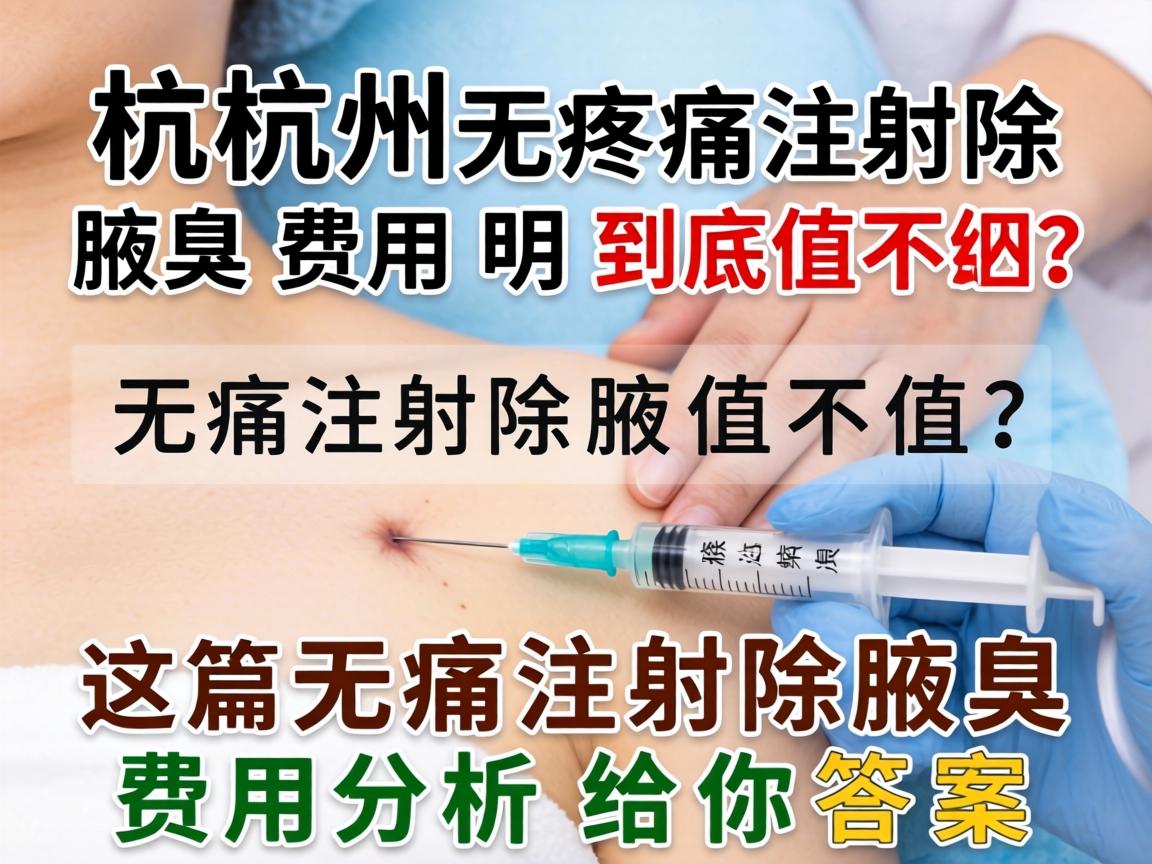 杭州无痛注射除腋臭费用明细，无痛注射除腋臭到底值不值？这篇无痛注射除腋臭费用分析给你答案