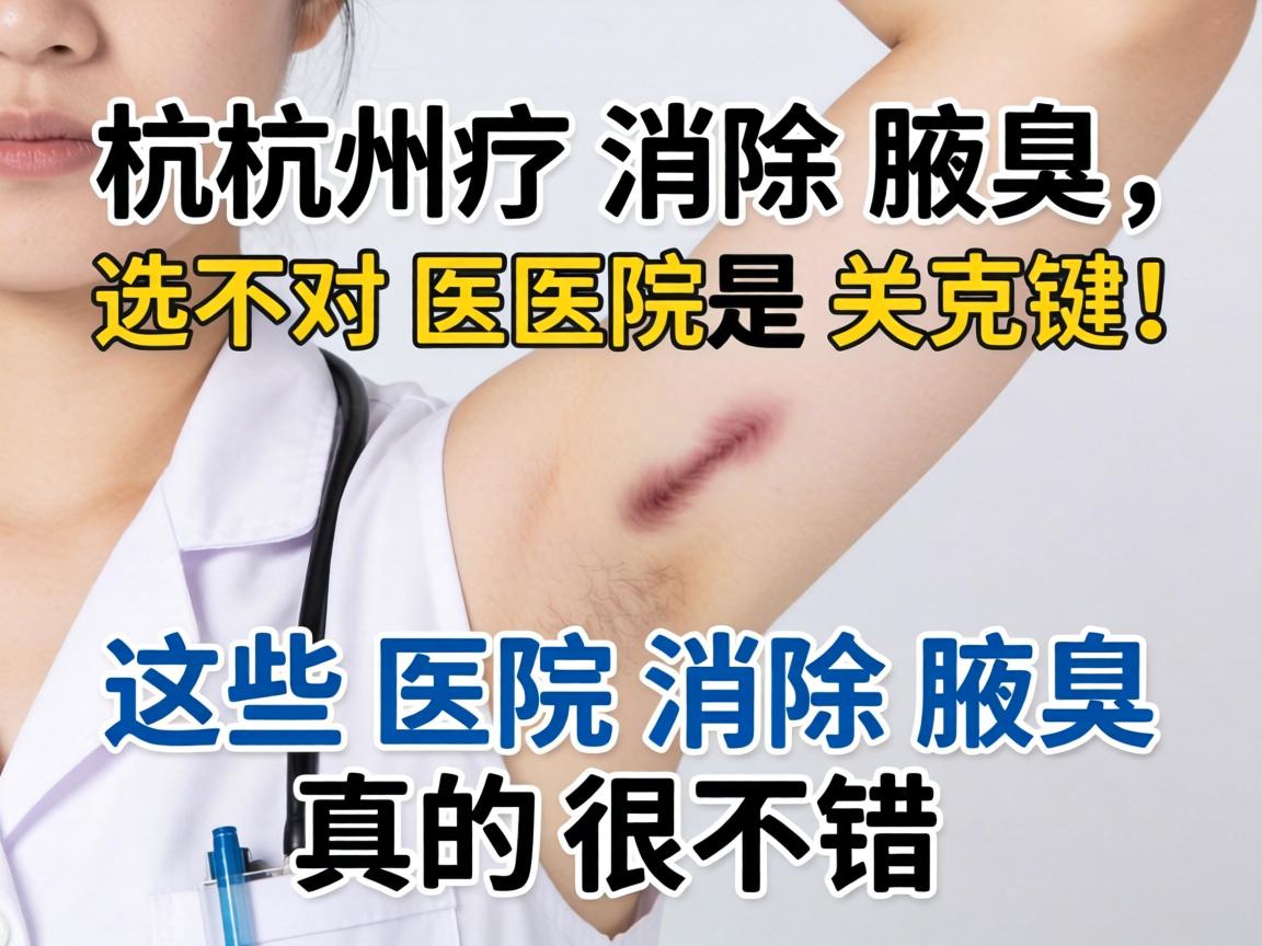 杭州消除腋臭，选对医院是关键！这些医院消除腋臭真的很不错