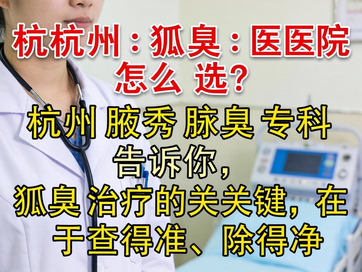 杭州狐臭医院怎么选？杭州腋秀腋臭专科告诉你，狐臭治疗的关键在于查得准、除得净