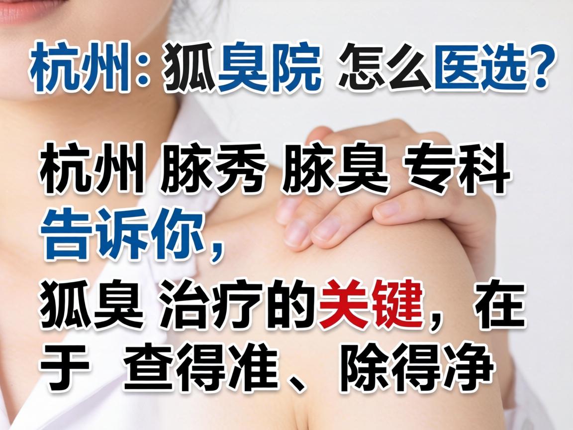 杭州狐臭医院怎么选？杭州腋秀腋臭专科告诉你，狐臭治疗的关键在于查得准、除得净