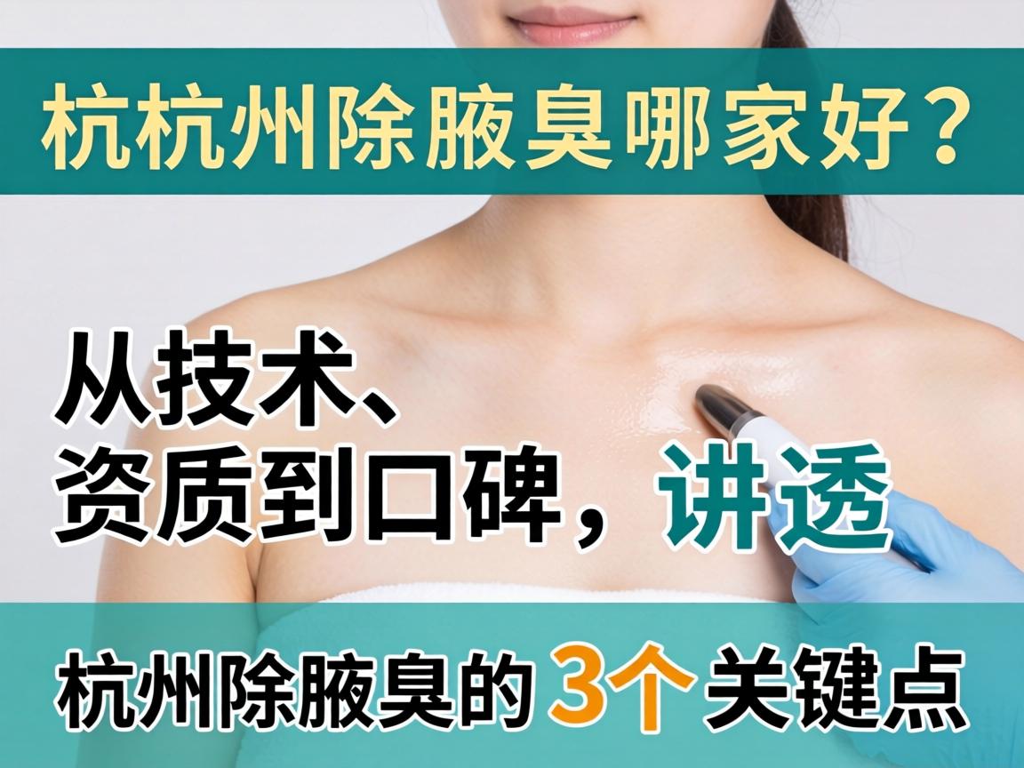 杭州除腋臭哪家好？从技术、资质到口碑，讲透杭州除腋臭的3个关键点