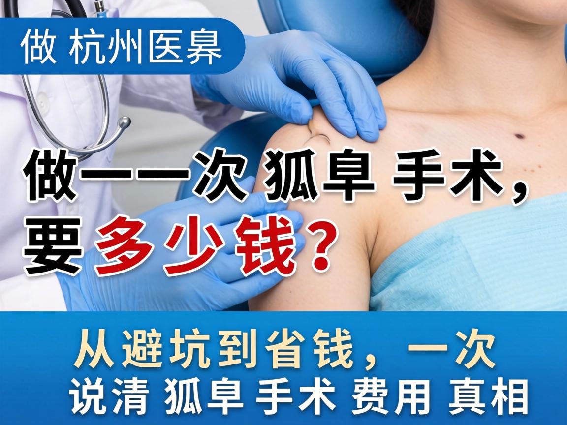 杭州做一次狐臭手术要多少钱？从避坑到省钱，一次说清狐臭手术费用真相