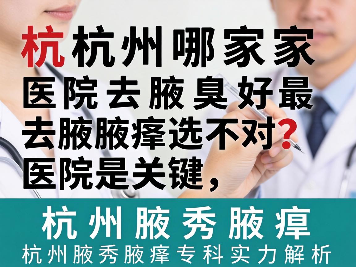杭州哪家医院去腋臭最好？去腋臭选对医院是关键，杭州腋秀腋臭专科实力解析