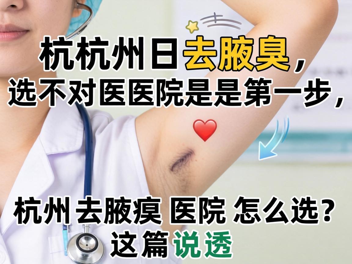 杭州去腋臭，选对医院是第一步，杭州去腋臭医院怎么选？这篇说透