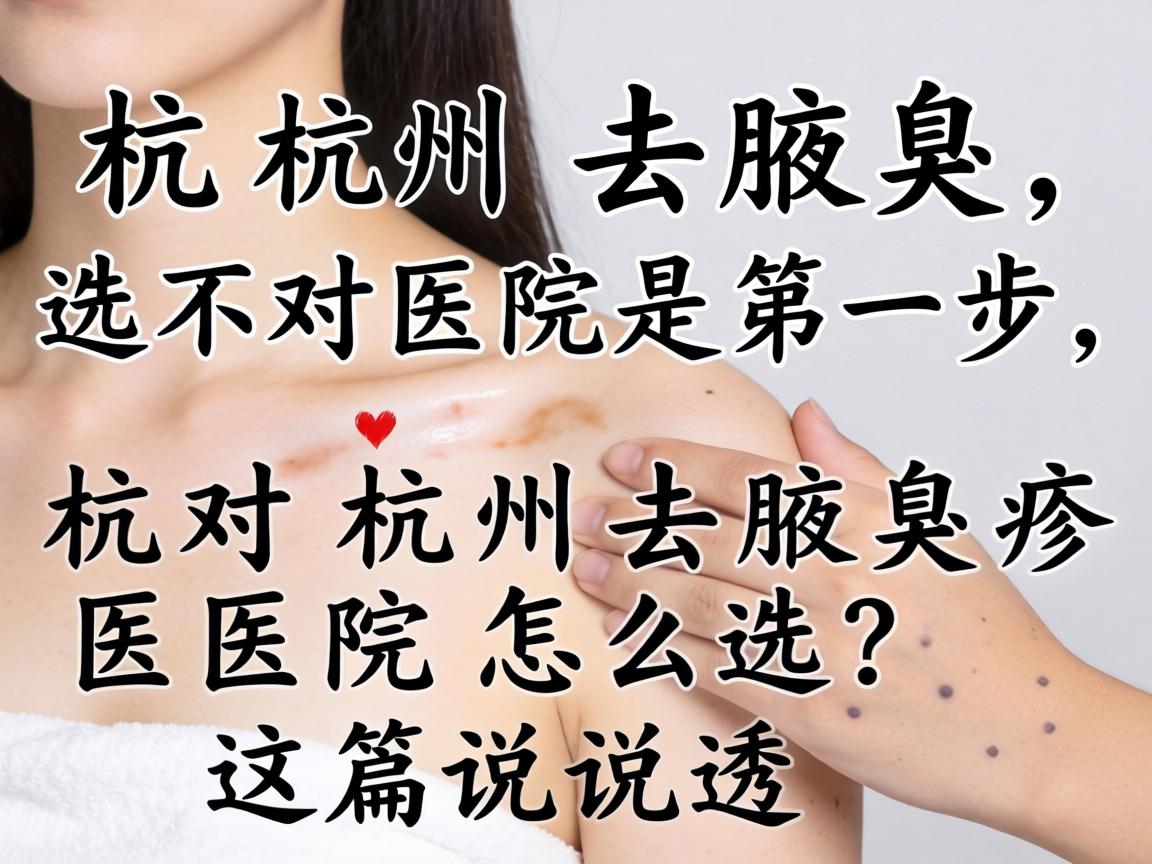 杭州去腋臭，选对医院是第一步，杭州去腋臭医院怎么选？这篇说透