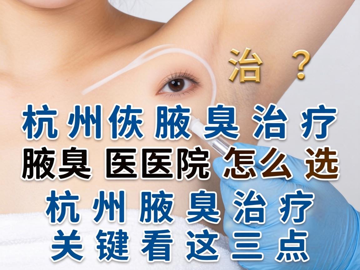 杭州腋臭治疗，腋臭医院怎么选？杭州腋臭治疗关键看这三点