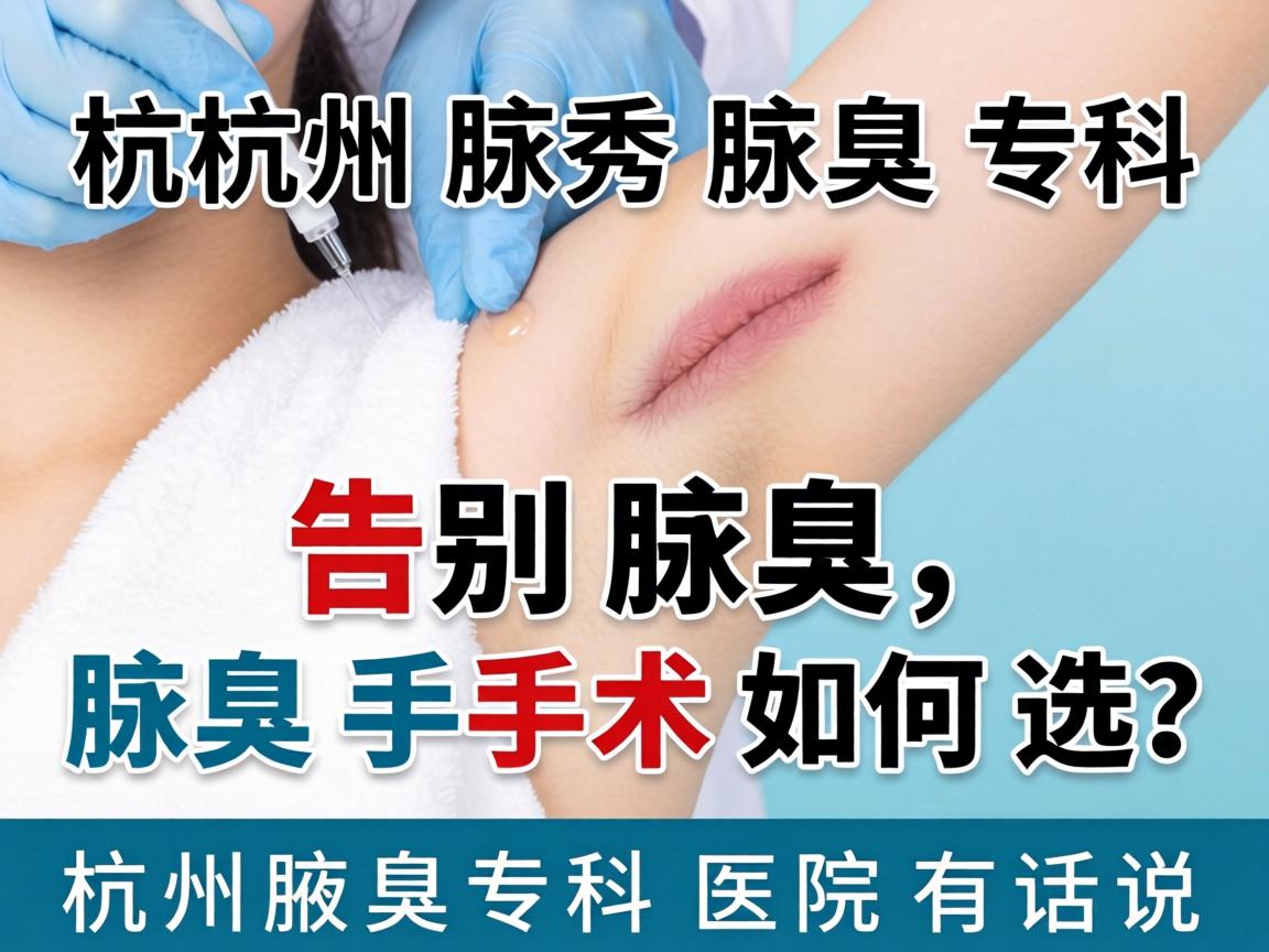 杭州腋秀腋臭专科，告别腋臭，腋臭手术如何选？杭州腋臭专科医院有话说