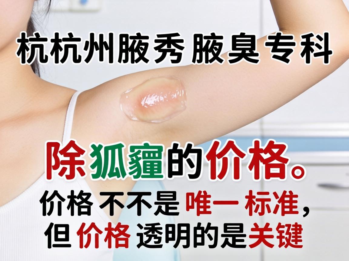 杭州腋秀腋臭专科，除狐臭的价格，价格不是唯一标准，但价格透明是关键