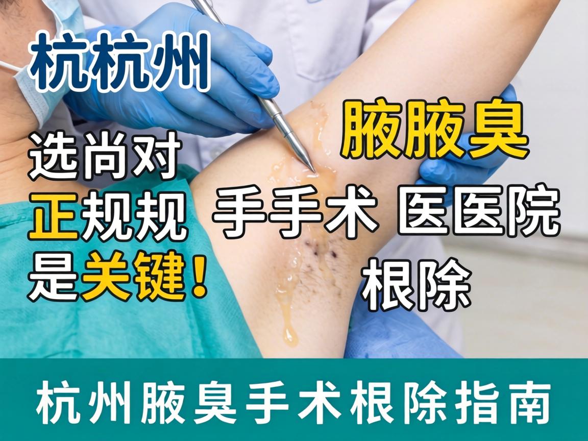 杭州腋臭手术根除，选对正规医院是关键！杭州腋臭手术根除指南